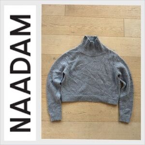 Naadam Turtleneck Sweater cashmere wool blend M
